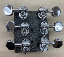 Accordatori chitarra vintage Guild cromati 6 senza boccole o viti più un nichelino