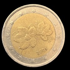 2 EURO MONETA - FINLANDIA FIORI DI LAMPONE 2001  ERRORE DI CONIO STELLE