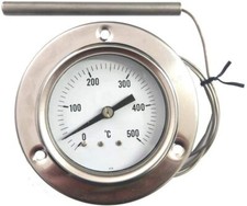 TERMOMETRO PER FORNO A LEGNA BARBECUE BBQ PIROMETRO 0-500°C ACCIAIO INOX