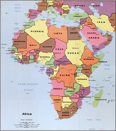 1990 cia mappa dell africa - cia,