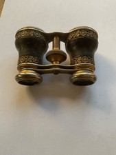 Antique Opera Glasses Theatre Glasses 8 JRA IRA monogram Leather Fab Metalwork