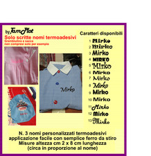 grembiule asilo nomi termoadesivi grembiulini stikers nome con ferro da stiro 