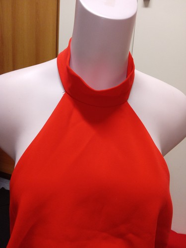 Abito rosso allaccio collo - abito,