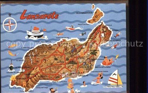 Mappa isole canarie - mappa, lanzarote