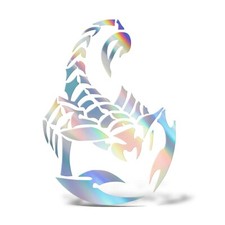 Sticker Olografico Prespaziato SCORPIONE Adesivo Auto Moto Casco Wall Laptop PVC