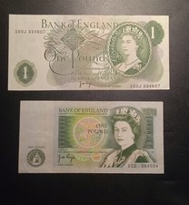 INGHILTERRA DUE BANCONOTE DA 1 STERLINA SPLENDIDE