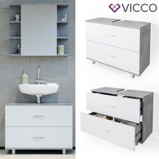Mobile lavabo Mobile base bagno Unità di vanità 2 cassetti Ilias Cemento Vicco