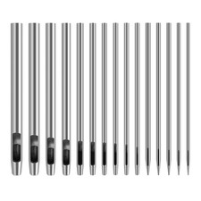 Huayue 15 Pezzi Punzone Rotondo in Acciaio 45 Perforatore Cavo per Pelle Gomma