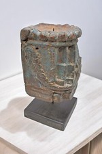 Antico Wooden Architettonico Supporto Portacandele Originale Old Mano Intagliato