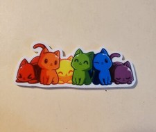 Arcobaleno Gatto Fila Ago Magnetico Minor Punto Croce Ricamo -Porta Copertina