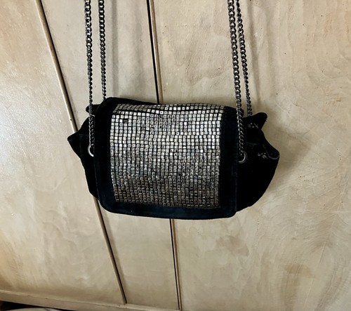 Borsa zara nera scamosciata - zara,