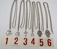 COLLANA CIONDOLO ANCORA CROCE DI MALTA MANO DI FATIMA idea regalo