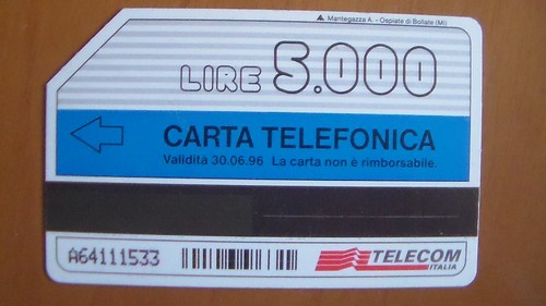 Scheda telefonica rara