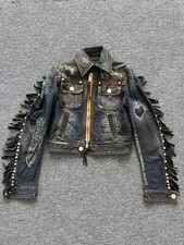 Giacca pelle denim Dsquared2