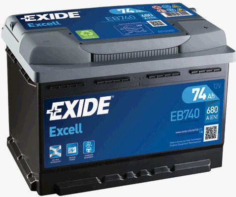 Batteria auto exide - eb740, 74ah