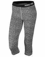 NUOVO NIKE PRO [S] Donna Allenamento Yoga Capri/Collant-Nero/Bianco Mezzo 684676-101