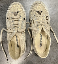 SUPERGA 2750 SCARPE BAMBINA - PIZZO MACRAME' S81219W A07 BEIGE AVORIO