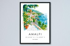Poster Acquerello Amalfi
