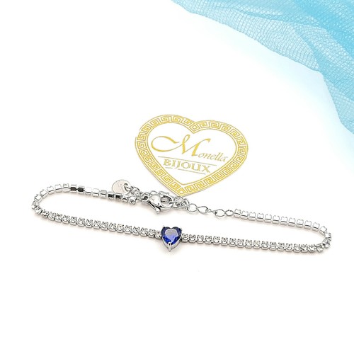Bracciale tennis con cuoricino - con,