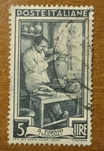 Francobollo lire tornio - 5,