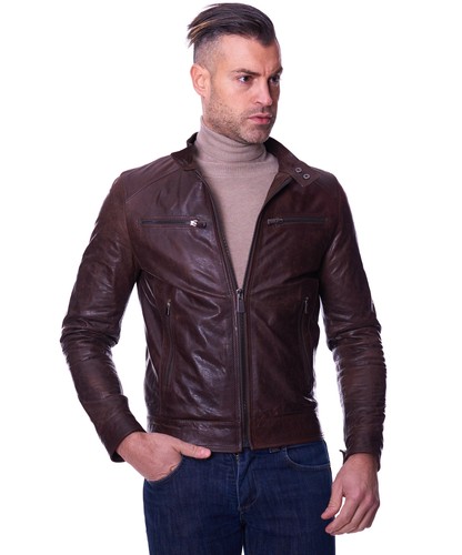 Giacca pelle uomo - uomo, made