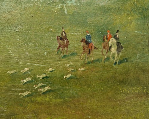 Dipinto antico caccia alla - antico.,