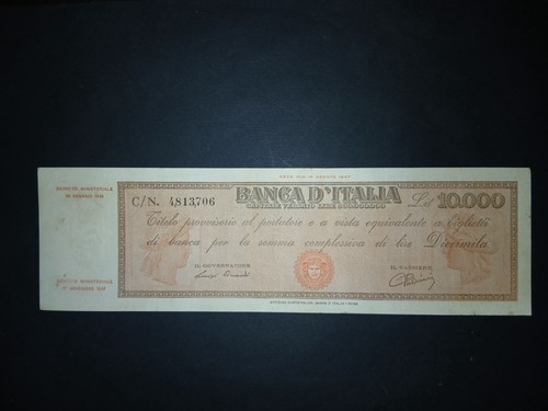 10000 lire titolo provvisorio - 10000,