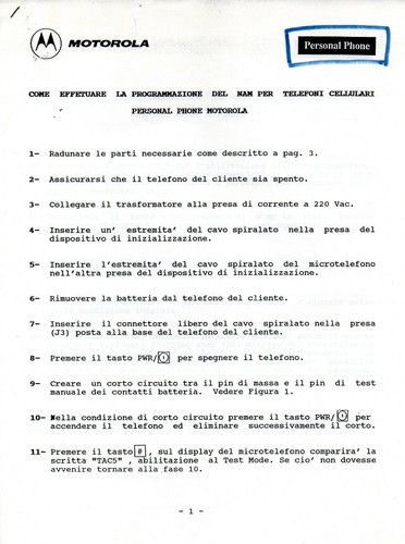 Tabella programmazione esn - tabella, di