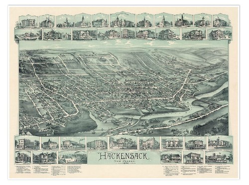 Bird eye view vintage - vintage, mappa