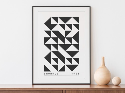 Stampa astratta retrò bauhaus - stampa,