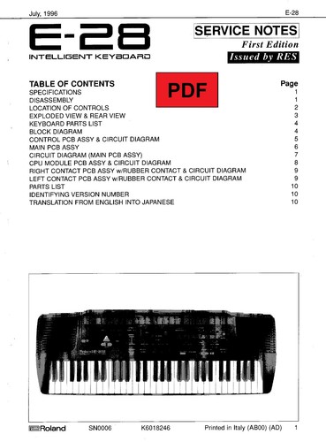Roland service manual - e-28,
