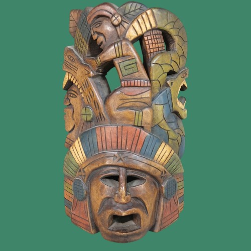 Maschera azteca maya legno - maschera,