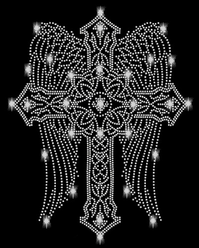 Strass croce ali angelo - strass,