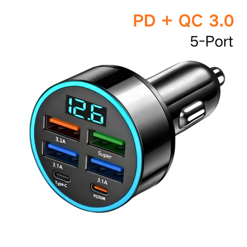 Caricabatteria auto 66w usb - auto, usb-c