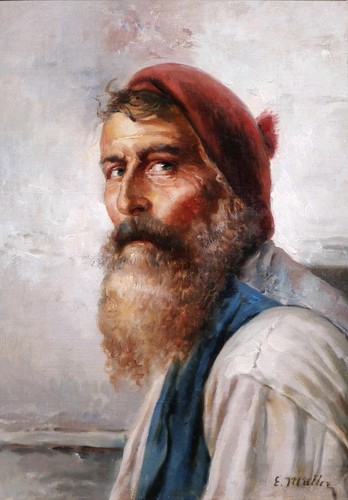 Quadro ritratto uomo barbuto - uomo,