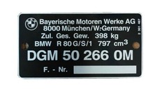 Bmw r80 targhetta telaio - r80,