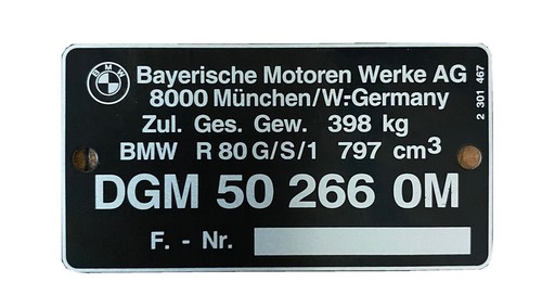 Bmw r80 targhetta - r80,