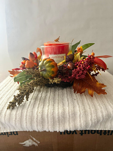 Candela vaso vetro arancione