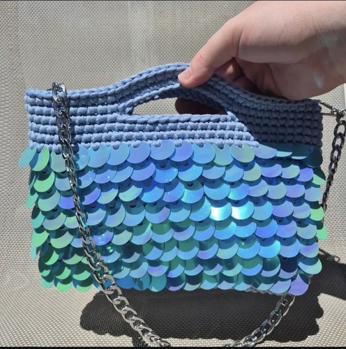 Borsa handmade con paillettes - borsa,