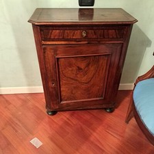 comodino antico noce radica Carlo X - epoca '800 19th