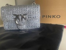 PINKO Borsa di pelle messenger LOVE ONE MINI PC polvere glitte. Misura 13x20