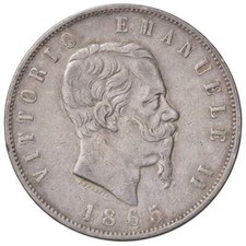 r53_60) Vittorio Emanuele II Re (1861-1878) - 5 Lire 1865 N - RARA