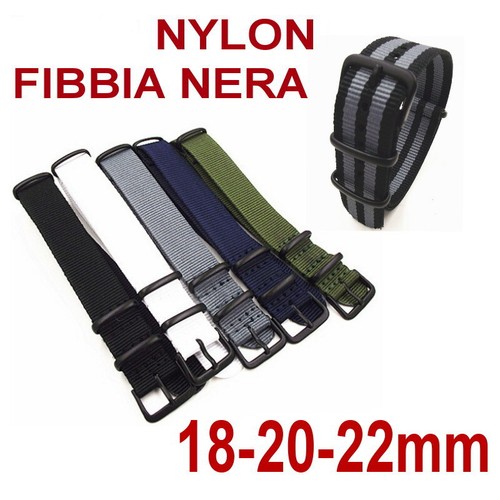 Cinturino nylon fibbia - , nera