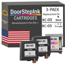 Cartuccia di inchiostro compatibile DoorStepInk per Canon BC-02 2Black/BC-05 colore 3Pk-USA
