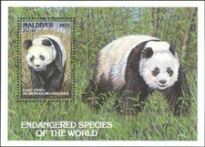 Maldive 1993 Panda Gigante Orso Animali Natura Fauna Selvatica Specie in Estinzione MNH