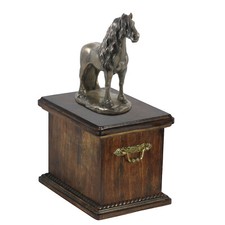 Stallone Frisone urna in legno con statuetta di cavallo Art-Dog