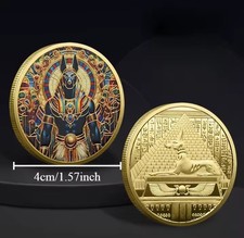 Moneta Portafortuna Anubi Amuleto Egiziano 