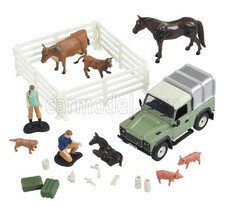 1/32 BRITAINS - LAND ROVER - LAND DEFENDER 90 PICK-UP CLOSED WITH ANIMALS 43385