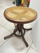 ANTICO SGABELLO FAGGIO CURVATO E PAGLIA DI VIENNA GIREVOLE PRIMI 900 OLD STOOL