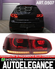 0507 FARI POSTERIORI LOOK GTI A LED VW GOLF 6 MK6 2008-2012 MODELLO ROSSO